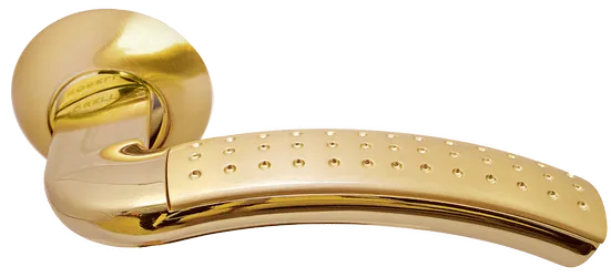 ПАЛАЦЦО, ручка дверная MH-02P SG/GP, цвет мат.золото/золото,с перфорацией фото купить Астрахань