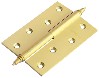 Петля разъемная карточная MB 100X70X3 SG R C латунная с коронкой правая, врезная цвет матовое золото