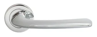 Ручка дверная SAND NC-7 CRO раздельная на круглой розетке, цвет хром, латунь