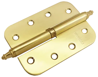 Петля разъемная карточная стальная MS-C 100X70X2.5 SG R правая скругленная, врезная, цвет мат.золото, сталь