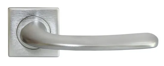 Ручка дверная SAND NC-7-S CSA раздельная на квадратном основании, цвет матовый хром, латунь фото купить Астрахань