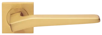 Ручка дверная HILL S2 OSA раздельная на квадратном основании, цвет матовое золото, латунь