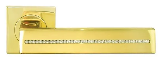 Ручка дверная DIADEMA DC-3-S OTL раздельная на квадратной розетке, цвет золото, латунь фото купить Астрахань
