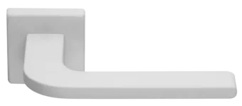 Ручка дверная SPUTNIK S5 BIA раздельная на квадратном основании, цвет белый, ЦАМ