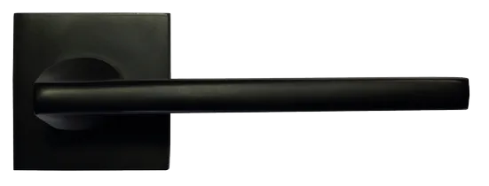 Ручка дверная KAFFEE MH-50-S6 BL раздельная на квадратном основании, цвет черный ЦАМ Light фото купить в Астрахани