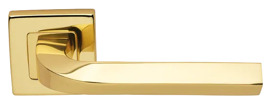 Ручка дверная TENDER S3 OTL раздельная на квадратной розетке, цвет золото, латунь фото купить Астрахань