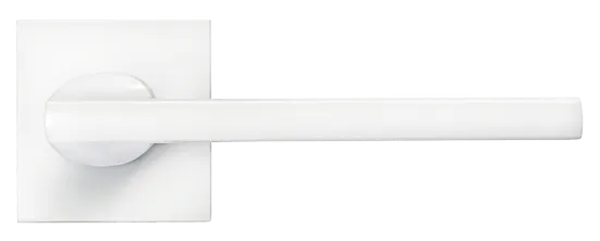 Ручка дверная KAFFEE MH-50-S6 W раздельная на квадратной розетке, цвет белый, ЦАМ Light фото купить в Астрахани
