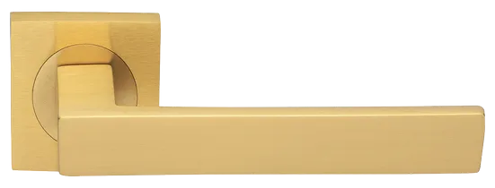 Ручка дверная WATERFALL S2 OSA раздельная на квадратном основании, цвет матовое золото, латунь фото купить Астрахань