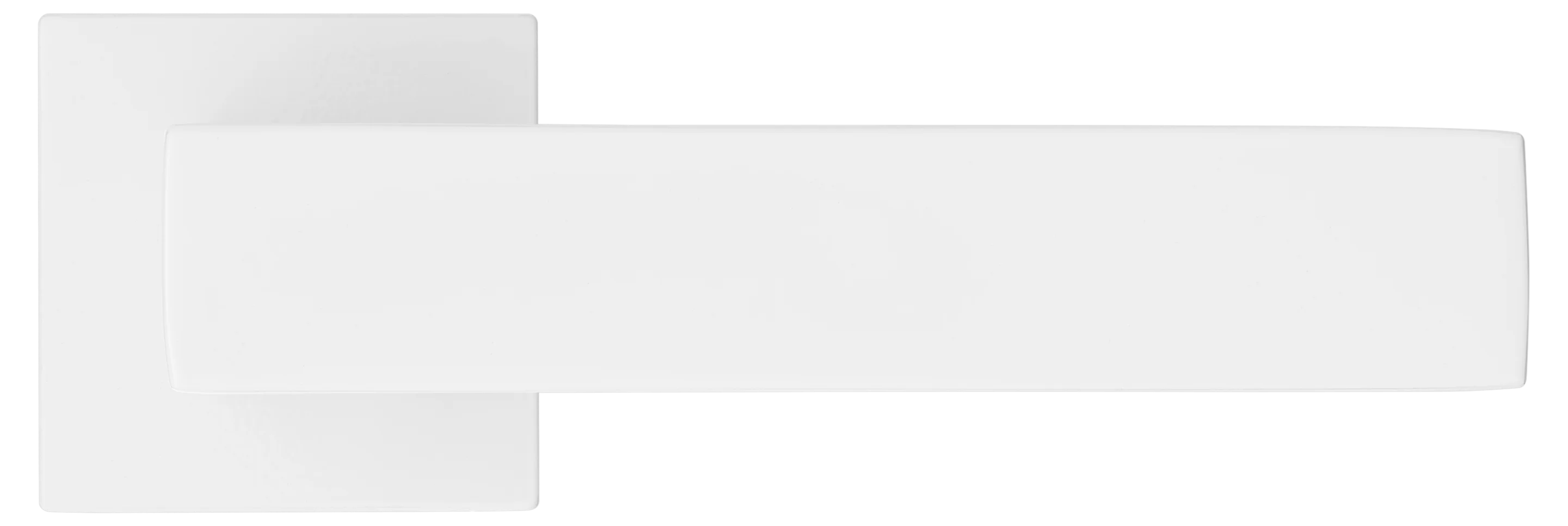 Ручка дверная MIRA  MH-54-S6 W раздельная на квадратной розетке, цвет белый, ЦАМ Light фото купить в Астрахани