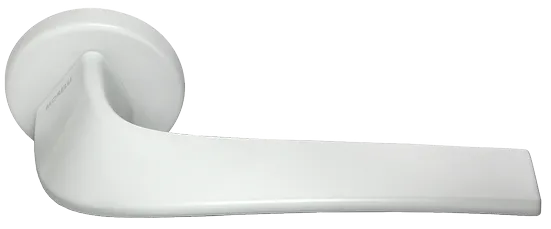 Ручка дверная COMETA R5 BIA раздельная на круглой розетке, цвет белый, ЦАМ фото купить Астрахань