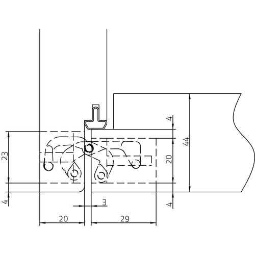 HH-19 B, скрытая петля, цвет - черный фото фурнитура Астрахань