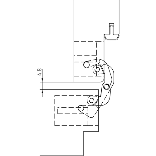 HH-19 B, скрытая петля, цвет - черный фото дверная фурнитура Астрахань