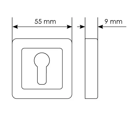 Накладка MH-KH-S55 GR/PC на ключевой цилиндр, цвет графит/хром фото купить в Астрахани