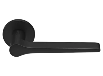 Ручка дверная LAND MH-60-R6 BL раздельная на круглой розетке 6 мм, цвет черный, ЦАМ Light