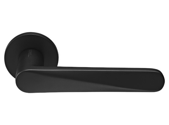 CAYAN - ручка дверная  на круглой розетке 6 мм, MH-58-R6 BL,  цвет - чёрный фото купить Астрахань