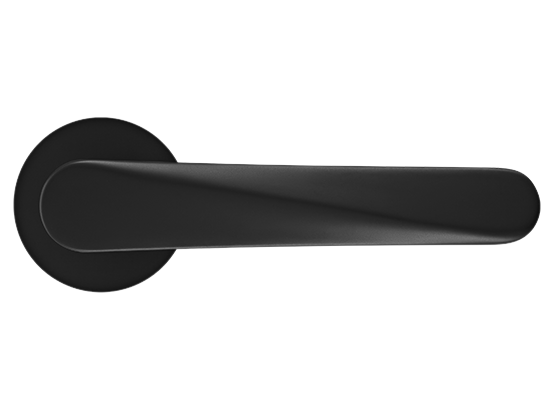 CAYAN - ручка дверная  на круглой розетке 6 мм, MH-58-R6 BL,  цвет - чёрный фото купить Астрахань