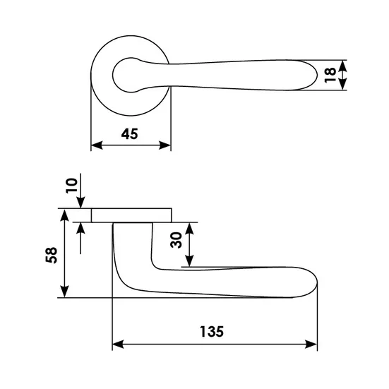 RUBINO R3-E OBR, ручка дверная, цвет - кофе фото купить в Астрахани